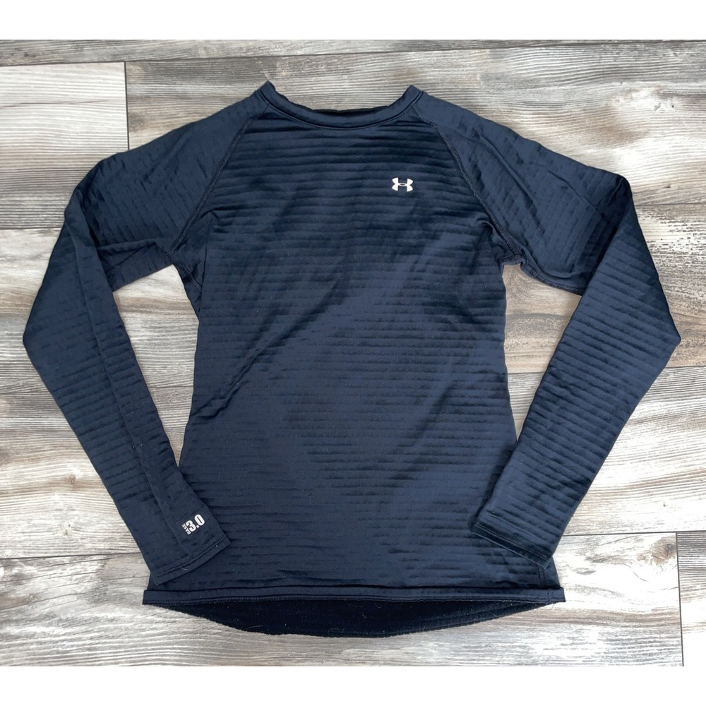 Under Armour Womens UA ColdGear Base 3.0 Top Baselayer Crew Shirt, Black Fitted